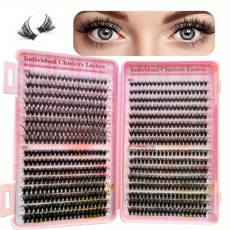 Complete Individual Clusters Lashes Kit – 640 Pieces, Easy Application