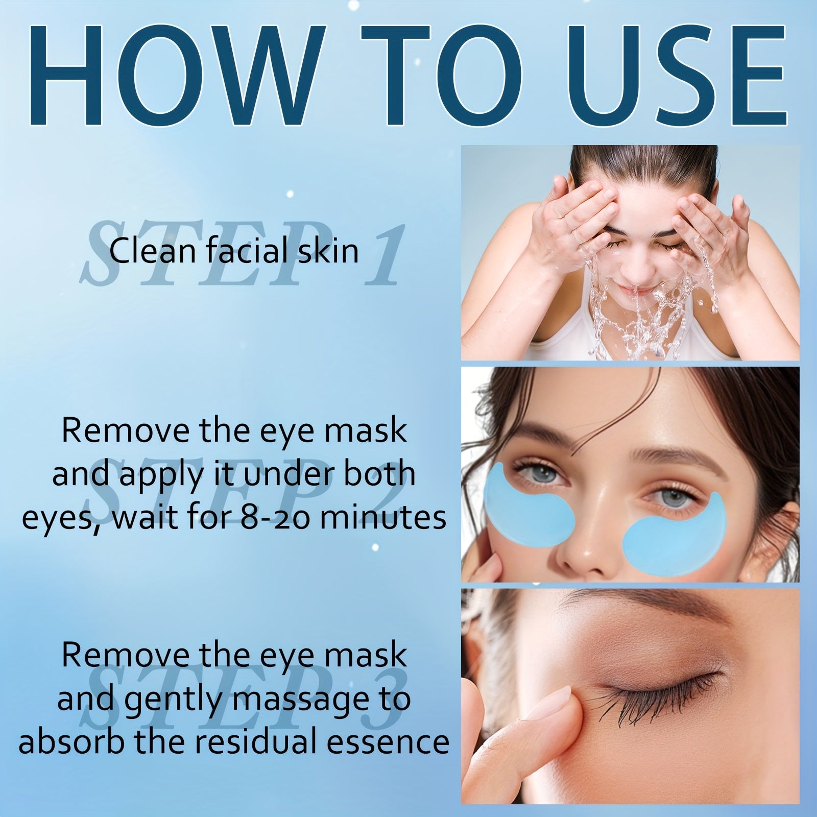 60-Pack Collagen & Retinol Eye Masks – Hydrating, Brightening & Anti-Aging Treatment