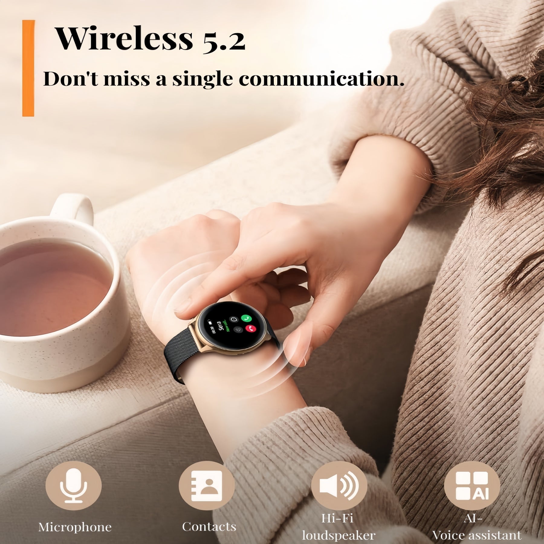 Little Meatball Women’s Smartwatch – Minimalist Style with Cycle Tracking and IP67 Water Resistance