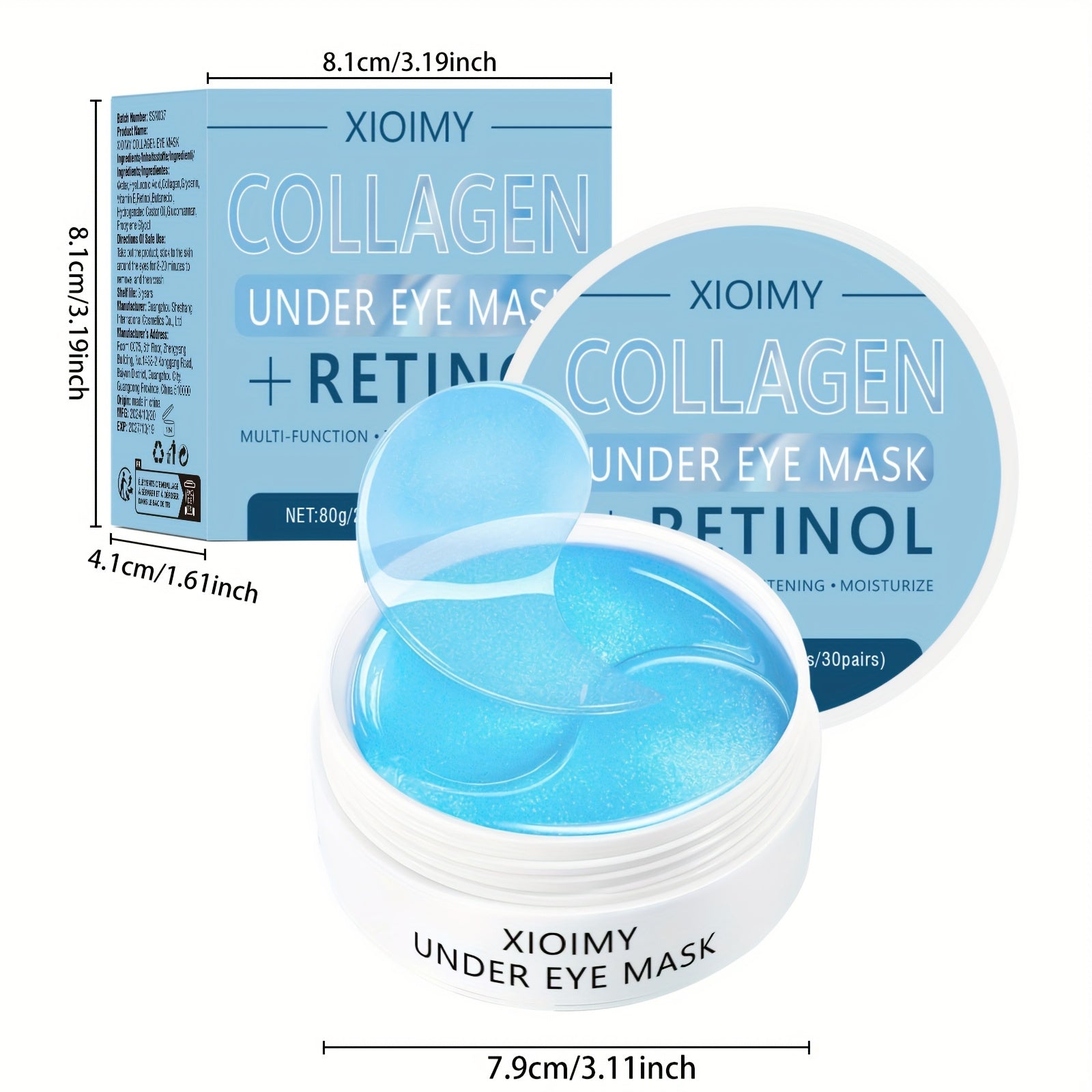 60-Pack Collagen & Retinol Eye Masks – Hydrating, Brightening & Anti-Aging Treatment