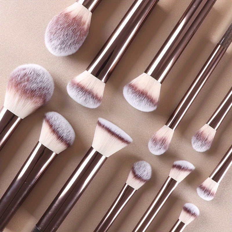 Luxury 15-Piece Makeup Brush Set – Soft Bristles & 5 Stunning Colors