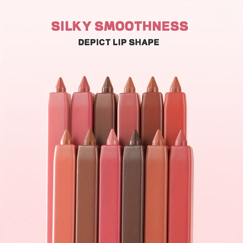 12-Color Waterproof Lip Liner Set – Long-Lasting & Smudge-Proof for Perfect Lips