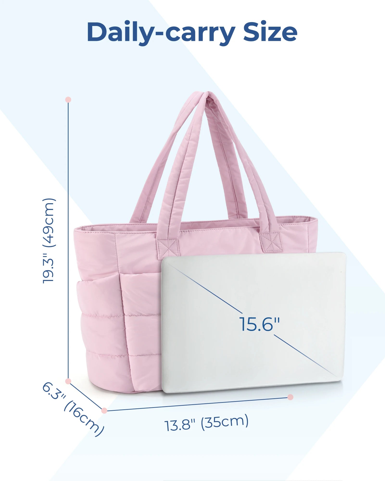 PuffEase Square Cotton Padded Tote Bag