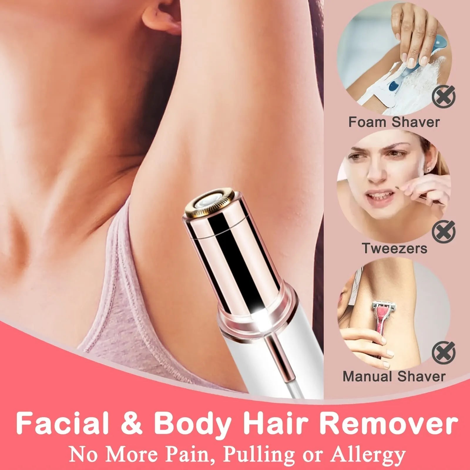 Facial and Body Hair Removal Pen with USB Cable