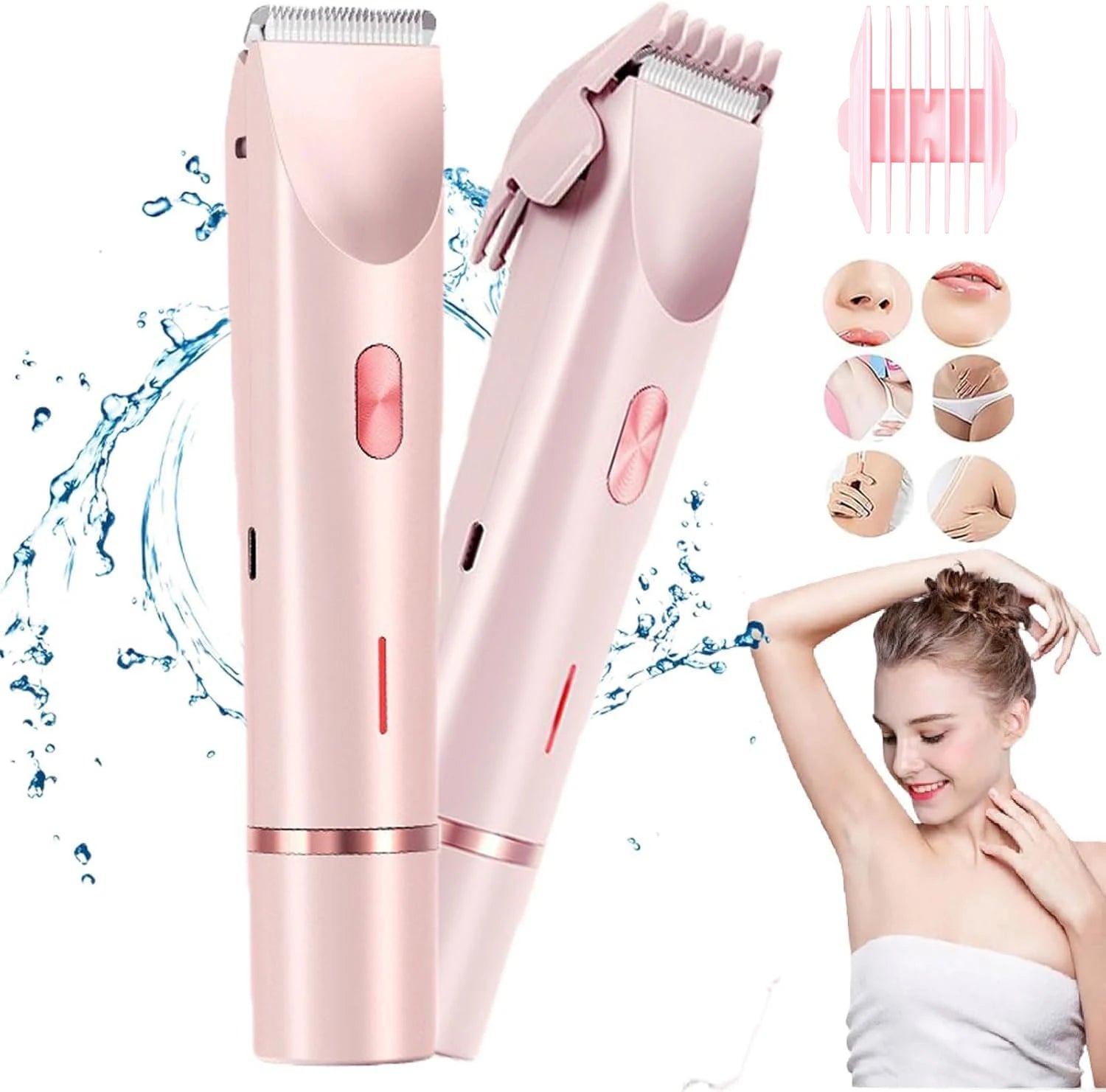 2-in-1 Waterproof Body and Facial Electric Epilator