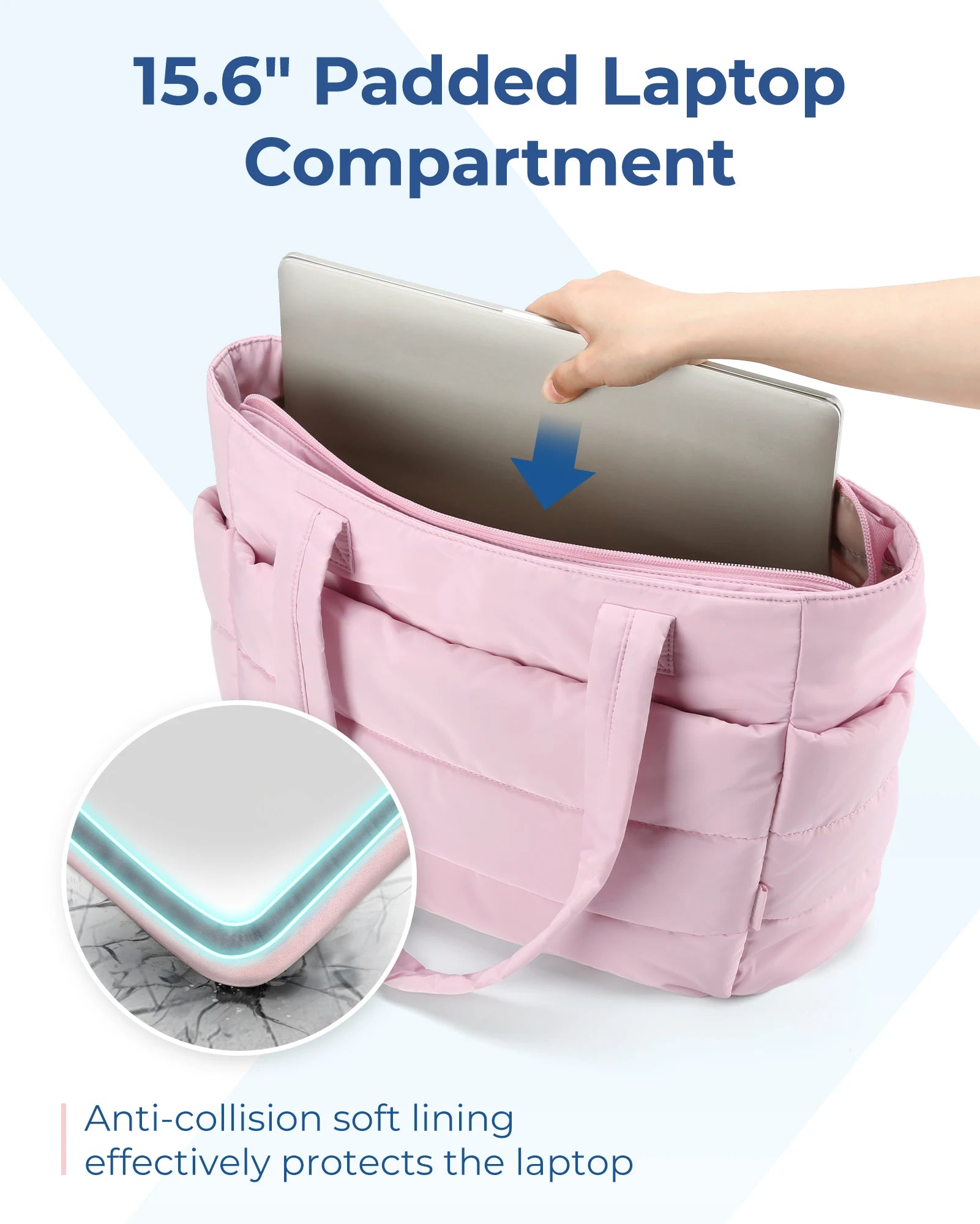 PuffEase Square Cotton Padded Tote Bag