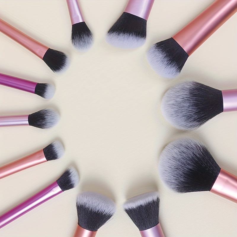 12-delige Make-up Kwastenset + Gratis Poederdons