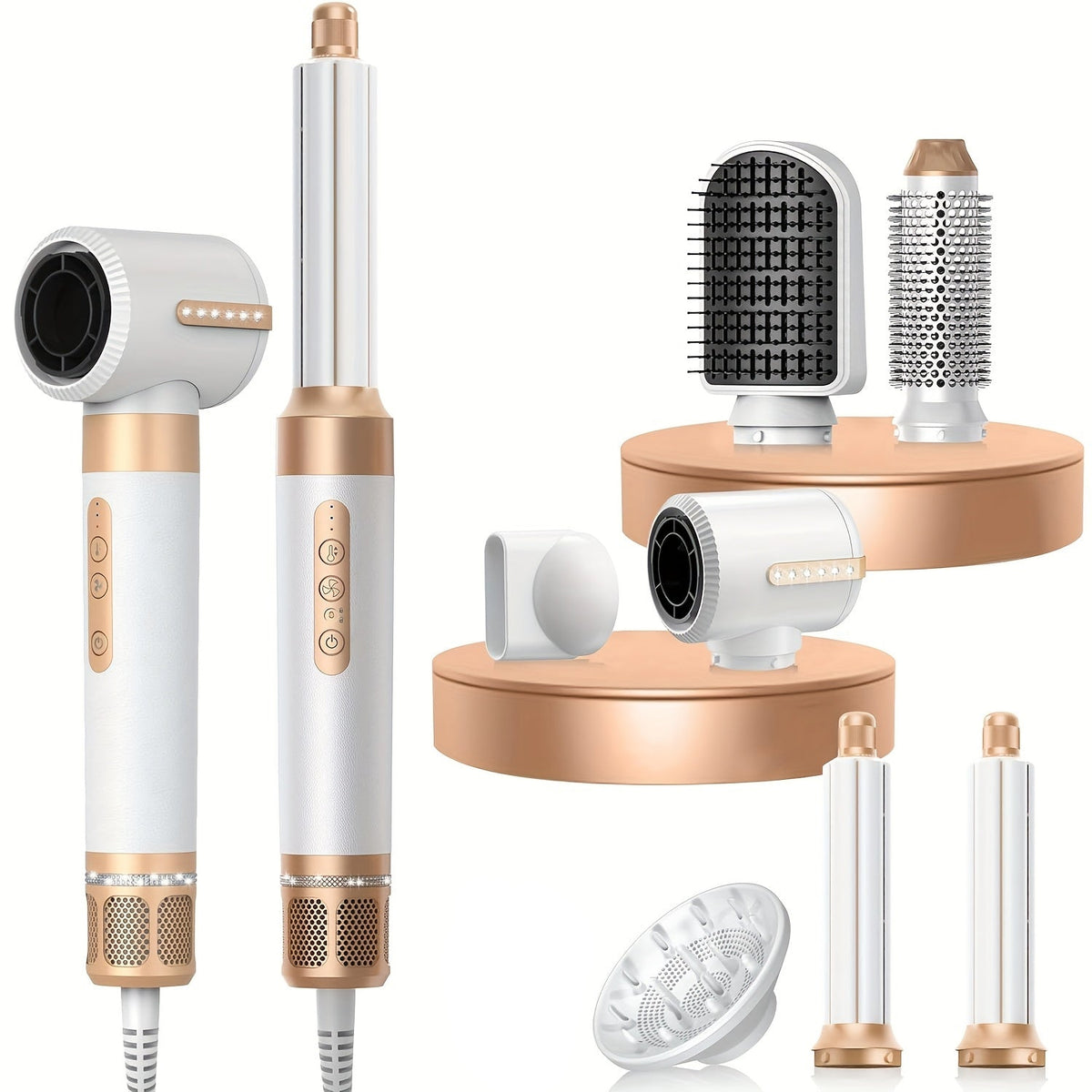 7-in-1 Hair Styling Brush – Dry, Curl, Straighten & Add Volume