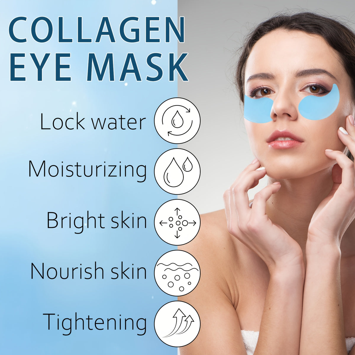 60-Pack Collagen & Retinol Eye Masks – Hydrating, Brightening & Anti-Aging Treatment