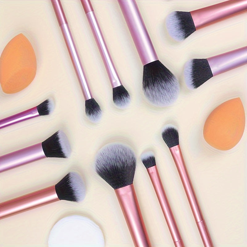 12pcs Makeup Brush Set + Free Powder Puff