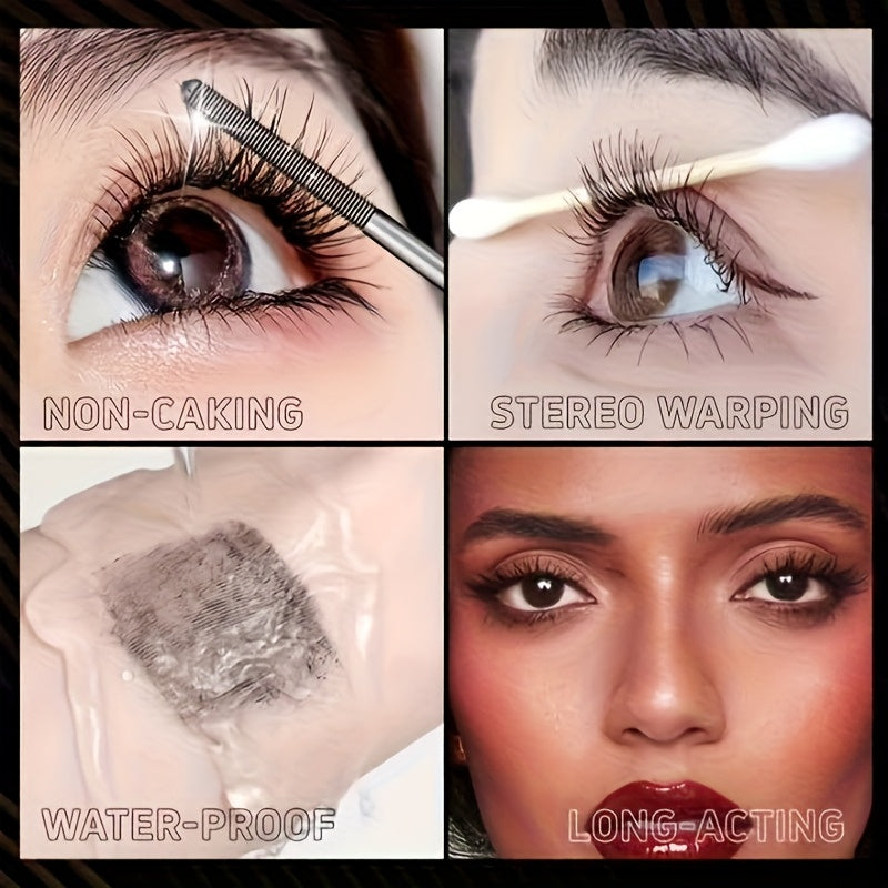 1pc HUASURV Steel Tube Mascara - Waterproof & Sweat-Proof Formula for Volumizing, Lengthening & Curling Lashes, Precision Steel Tube Design for Natural-Looking Full Coverage, Perfect for Parties, Music Festivals & Mother’s Day Gifts (Black), Party Makeup,