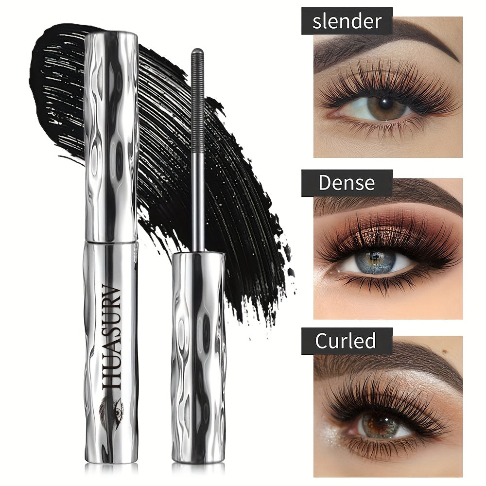 1pc HUASURV Steel Tube Mascara - Waterproof & Sweat-Proof Formula for Volumizing, Lengthening & Curling Lashes, Precision Steel Tube Design for Natural-Looking Full Coverage, Perfect for Parties, Music Festivals & Mother’s Day Gifts (Black), Party Makeup,
