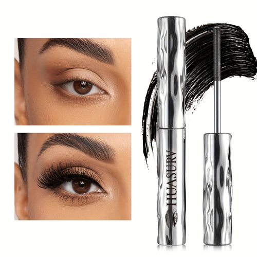 1pc HUASURV Steel Tube Mascara - Waterproof & Sweat-Proof Formula for Volumizing, Lengthening & Curling Lashes, Precision Steel Tube Design for Natural-Looking Full Coverage, Perfect for Parties, Music Festivals & Mother’s Day Gifts (Black), Party Makeup,
