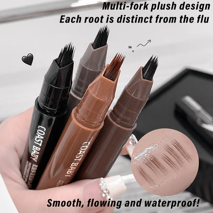 Dual-Effect Quick-Result Waterproof Eyebrow Pencil: Multi-branch Brush Head Design for Defining Each Eyebrow Hair with a Single Stroke + Precise Hairline Filling. Waterproof, Long-lasting Color That Resists Smudging. Three-dimensional Hair-like Flow