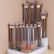 Luxury 15-Piece Makeup Brush Set – Soft Bristles & 5 Stunning Colors