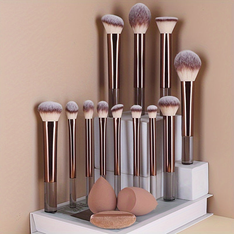 Luxury 15-Piece Makeup Brush Set – Soft Bristles & 5 Stunning Colors