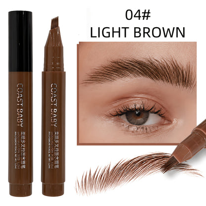 Dual-Effect Quick-Result Waterproof Eyebrow Pencil: Multi-branch Brush Head Design for Defining Each Eyebrow Hair with a Single Stroke + Precise Hairline Filling. Waterproof, Long-lasting Color That Resists Smudging. Three-dimensional Hair-like Flow