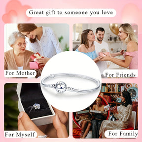 Elegant 925 Silver-Plated Moon & Stars Bracelet with Synthetic Zirconia