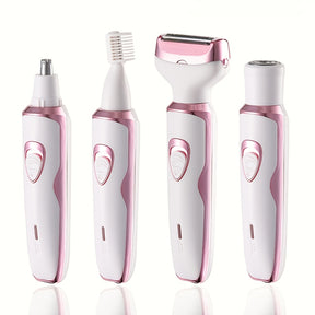 4-in-1 oplaadbare scheerapparaat voor vrouwen - Trimmer voor gezicht, lichaam, neus en wenkbrauwen