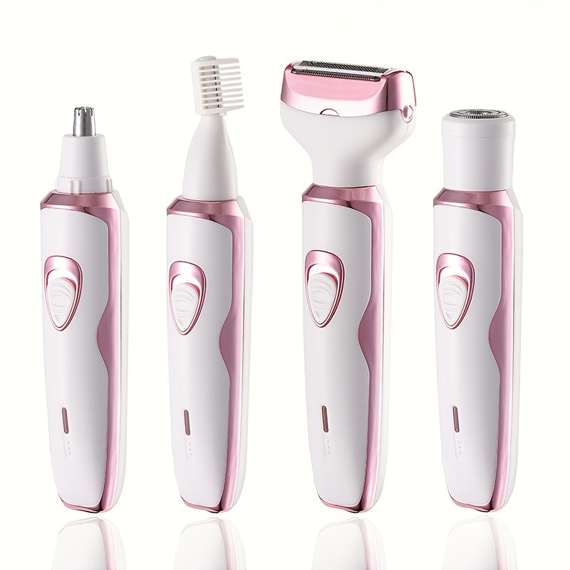 4-in-1 Rechargeable Women’s Shaver – Face, Body, Nose & Eyebrow Trimmer
