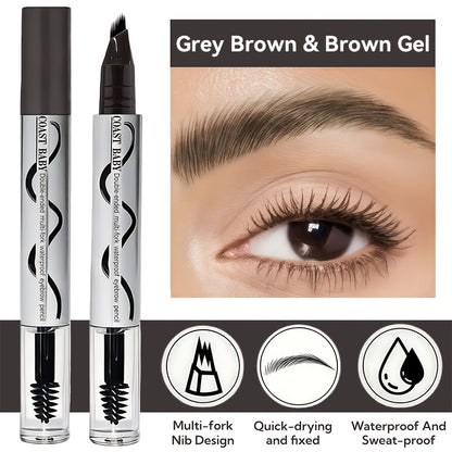 Dual-Effect Quick-Result Waterproof Eyebrow Pencil: Multi-branch Brush Head Design for Defining Each Eyebrow Hair with a Single Stroke + Precise Hairline Filling. Waterproof, Long-lasting Color That Resists Smudging. Three-dimensional Hair-like Flow