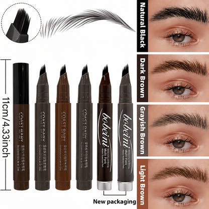 Dual-Effect Quick-Result Waterproof Eyebrow Pencil: Multi-branch Brush Head Design for Defining Each Eyebrow Hair with a Single Stroke + Precise Hairline Filling. Waterproof, Long-lasting Color That Resists Smudging. Three-dimensional Hair-like Flow