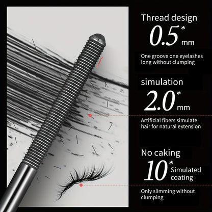 1pc HUASURV Steel Tube Mascara - Waterproof & Sweat-Proof Formula for Volumizing, Lengthening & Curling Lashes, Precision Steel Tube Design for Natural-Looking Full Coverage, Perfect for Parties, Music Festivals & Mother’s Day Gifts (Black), Party Makeup,