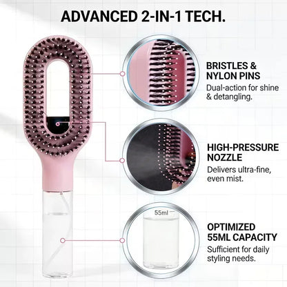 AquaBrush Mist Comb - Instant Hydration & Frizz Control