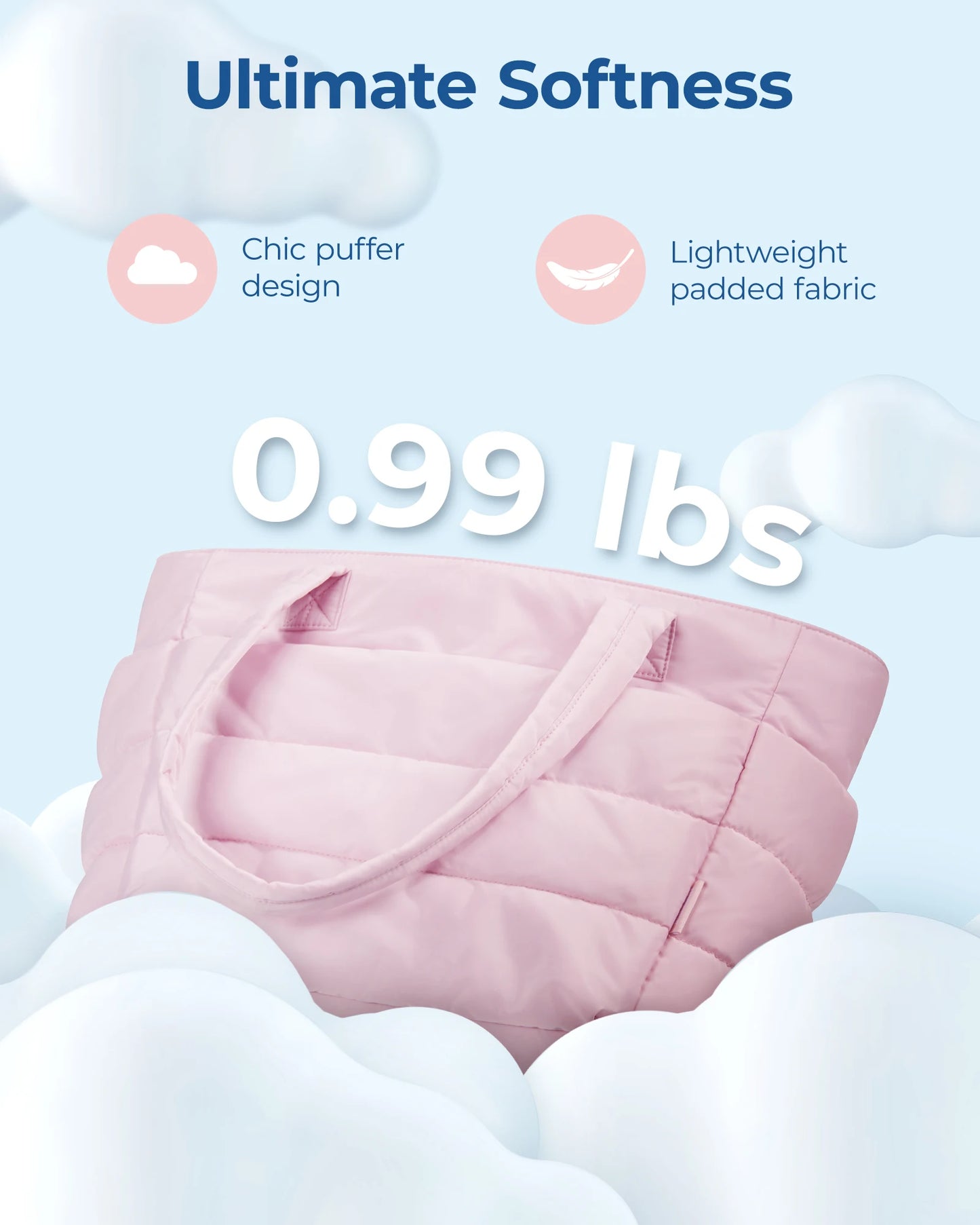 PuffEase Square Cotton Padded Tote Bag