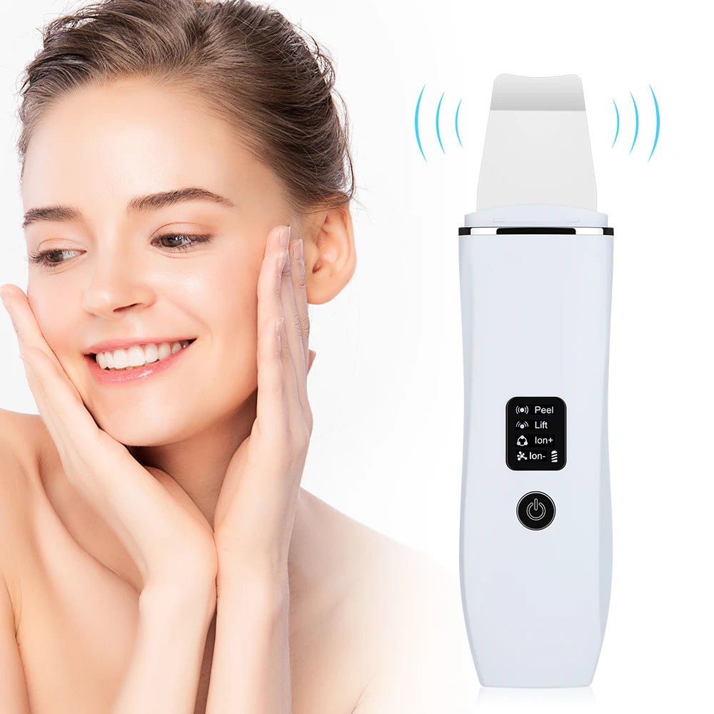 Skin Scrubber Esfoliante Ultrassônico Facial Limpador de Poros e Acne
