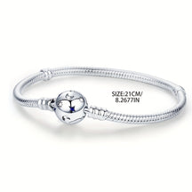 Elegant 925 Silver-Plated Moon & Stars Bracelet with Synthetic Zirconia