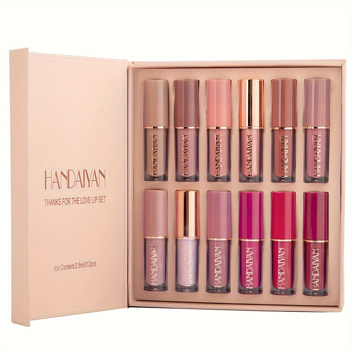 12-Color Velvet Lip Gloss Set – Waterproof, Non-Sticky & Long-Lasting Shine