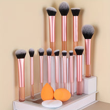 Luxury 15-Piece Makeup Brush Set – Soft Bristles & 5 Stunning Colors