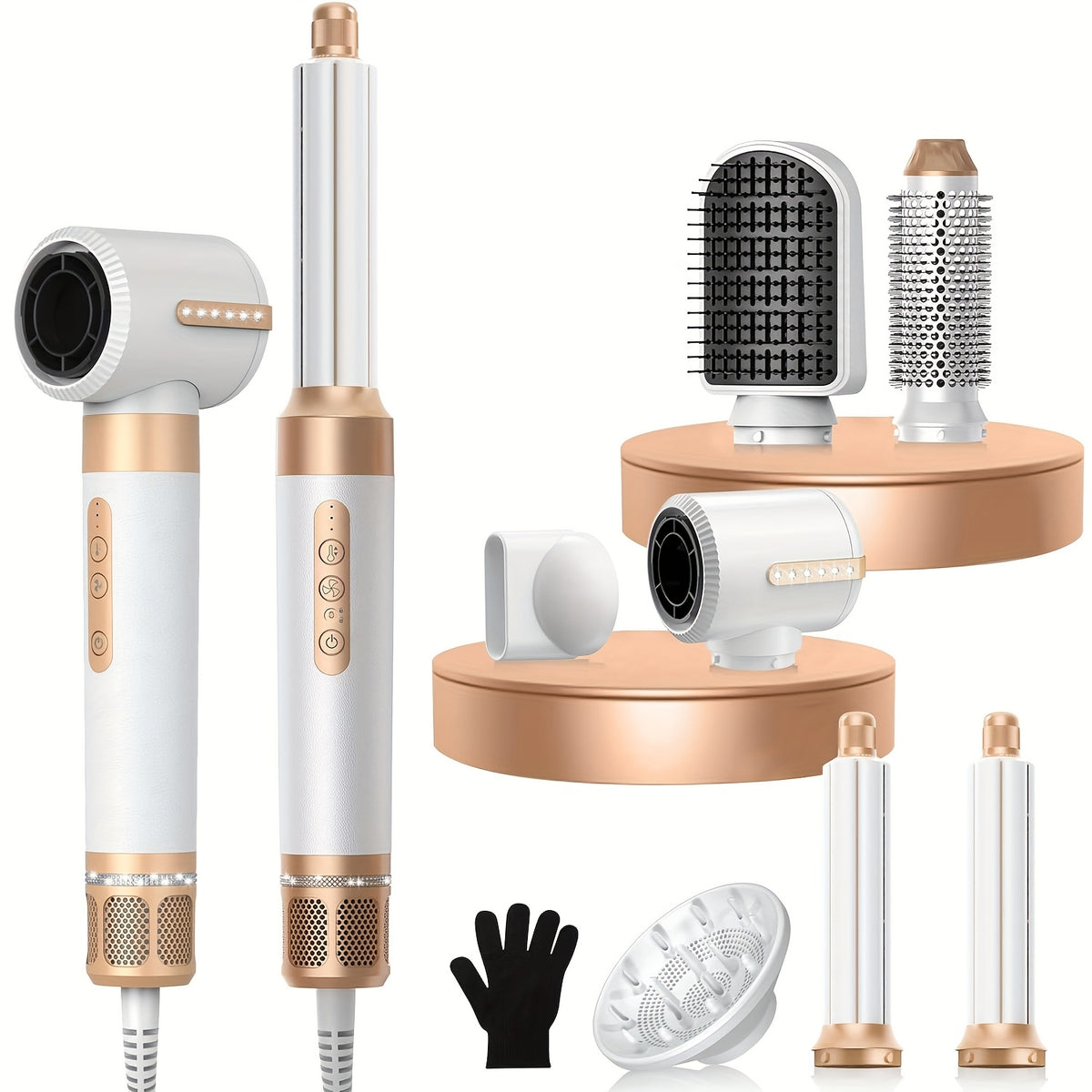 5-in-1 Professional Hair Styling Tool – Dryer, Curler & Volumizer with European Plug