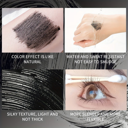 1pc HUASURV Steel Tube Mascara - Waterproof & Sweat-Proof Formula for Volumizing, Lengthening & Curling Lashes, Precision Steel Tube Design for Natural-Looking Full Coverage, Perfect for Parties, Music Festivals & Mother’s Day Gifts (Black), Party Makeup,