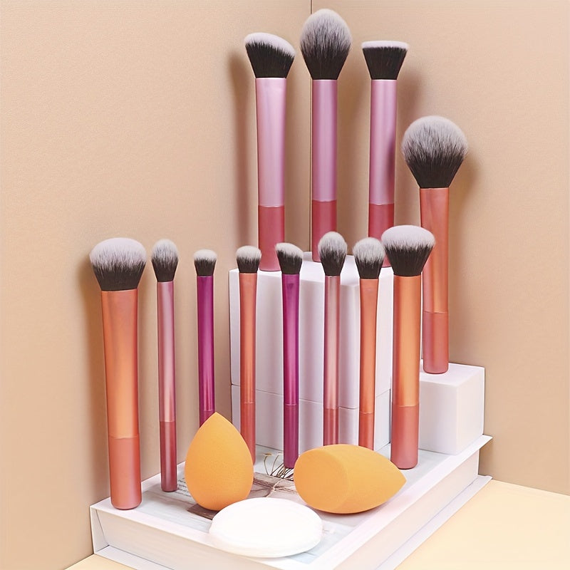 12-delige Make-up Kwastenset + Gratis Poederdons